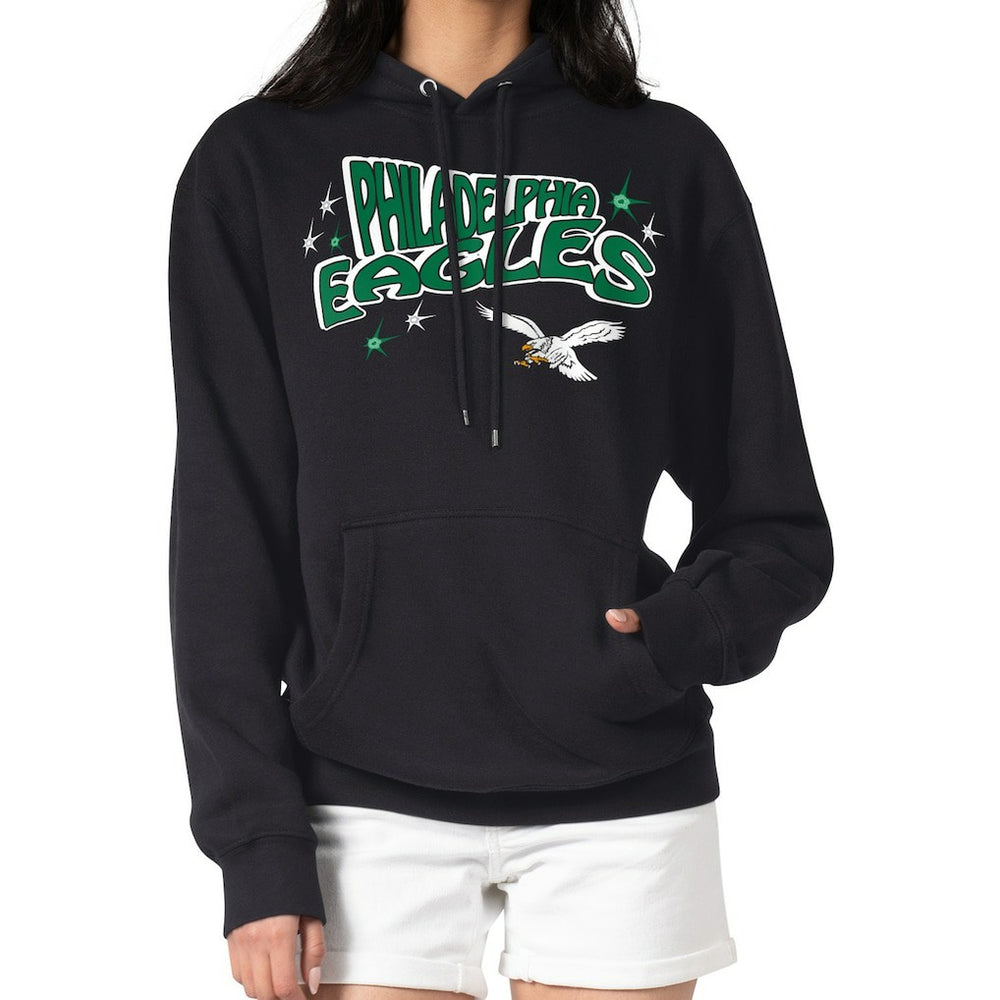 Philadelphia Eagles Starter Women's Fireworks Fleece Pullover Hoodie - Black - NFL