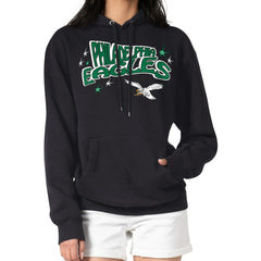 Philadelphia Eagles Starter Women's Fireworks Fleece Pullover Hoodie - Black - NFL