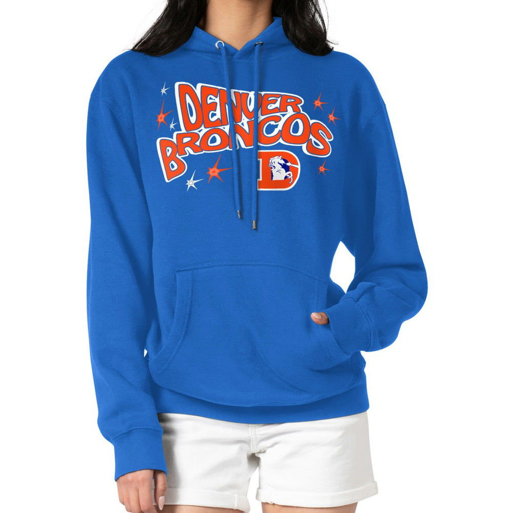 Denver Broncos Starter Women's Fireworks Fleece Pullover Hoodie - Royal - NFL