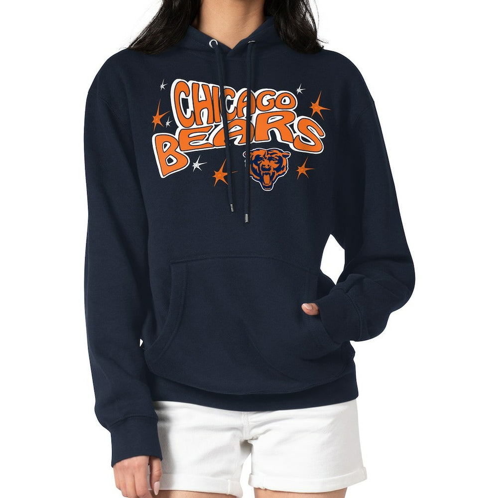 Chicago Bears Starter Women's Fireworks Fleece Pullover Hoodie - Navy - NFL