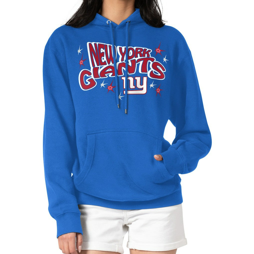 New York Giants Starter Women's Fireworks Fleece Pullover Hoodie - Royal - NFL