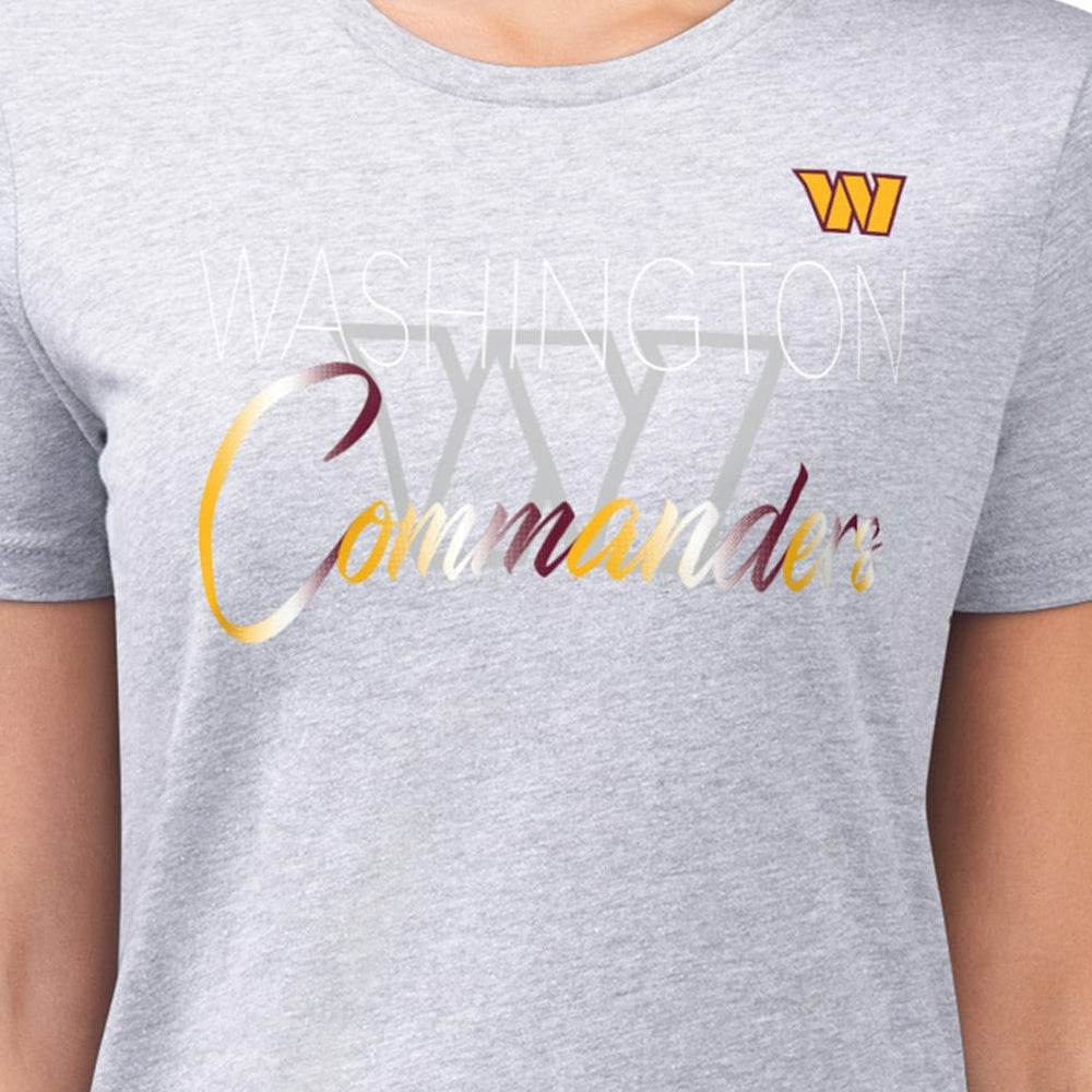 Washington Commanders G-III 4Her by Carl Banks Women's Super-Slim Fit Lightweight Shadow Logo T-Shirt - Gray - NFL