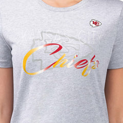 Kansas City Chiefs G-III 4Her by Carl Banks Women's Super-Slim Fit Lightweight Shadow Logo T-Shirt - Gray - NFL