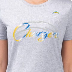 Los Angeles Chargers G-III 4Her by Carl Banks Women's Super-Slim Fit Lightweight Shadow Logo T-Shirt - Gray - NFL
