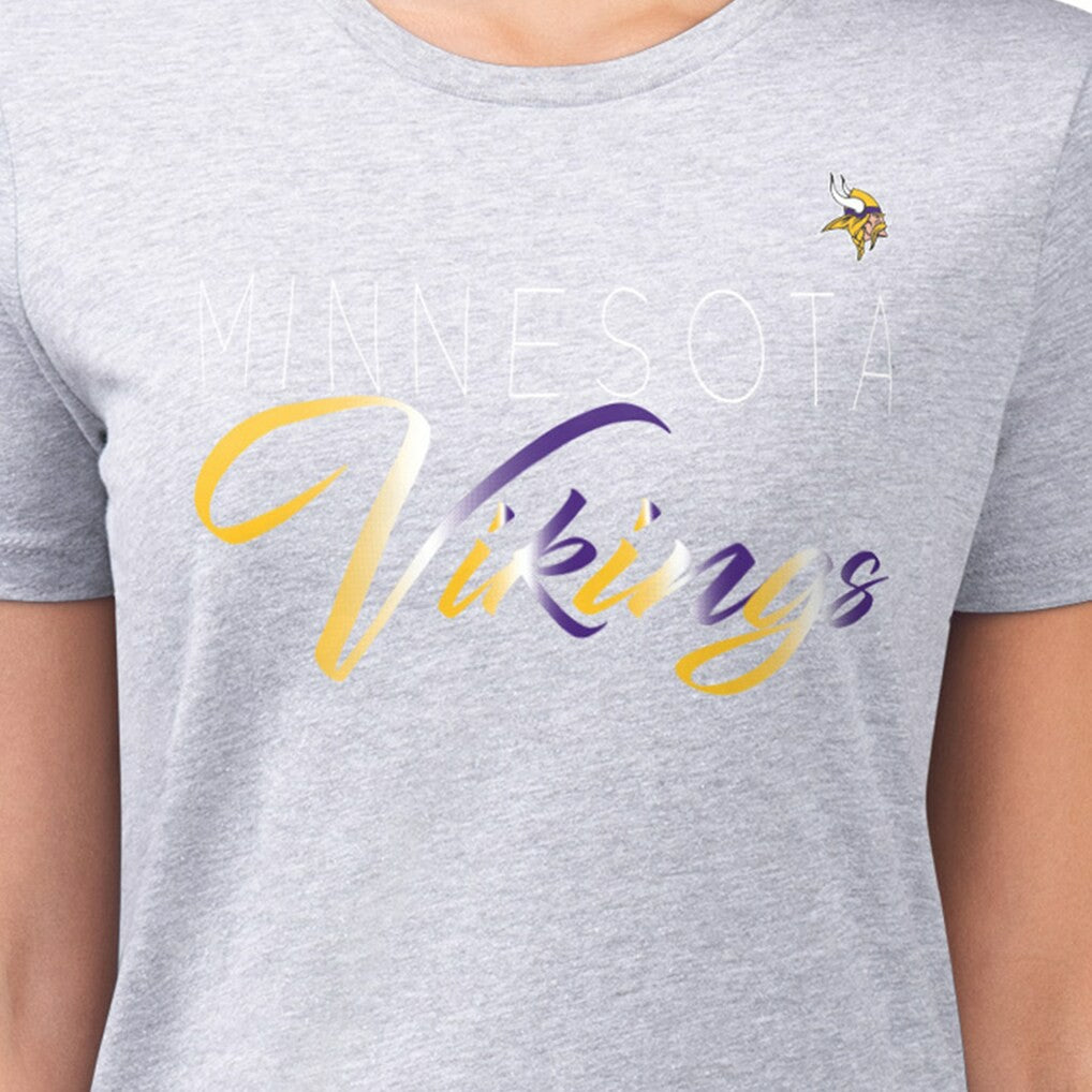 Minnesota Vikings G-III 4Her by Carl Banks Women's Super-Slim Fit Lightweight Shadow Logo T-Shirt - Gray - NFL