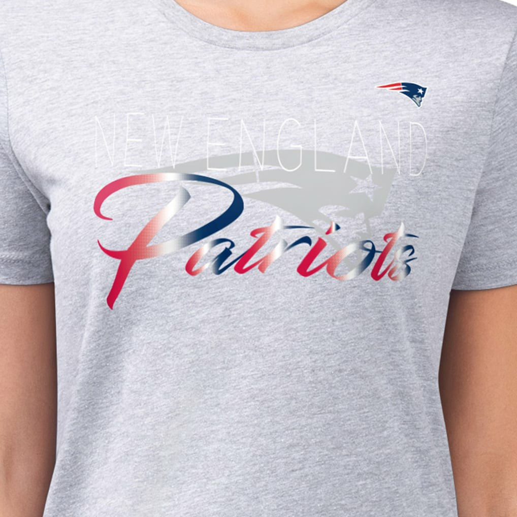 New England Patriots G-III 4Her by Carl Banks Women's Super-Slim Fit Lightweight Shadow Logo T-Shirt - Gray - NFL