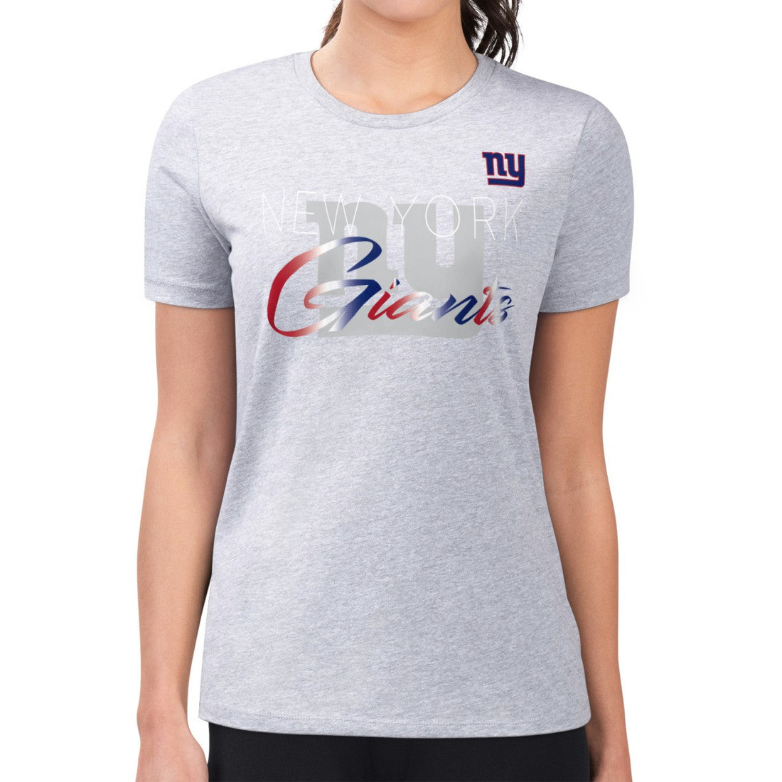 New York Giants G-III 4Her by Carl Banks Women's Super-Slim Fit Lightweight Shadow Logo T-Shirt - Gray - NFL