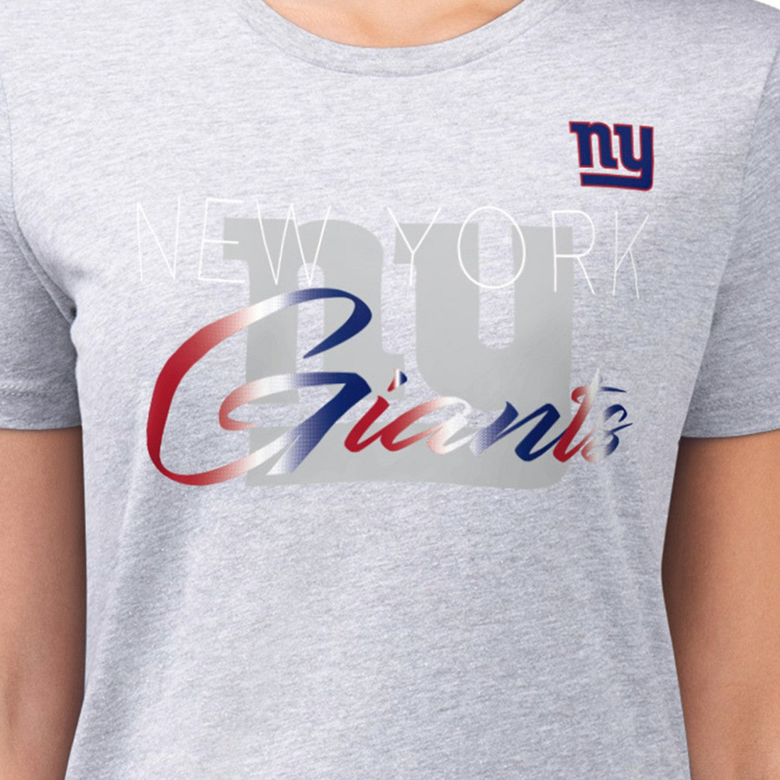 New York Giants G-III 4Her by Carl Banks Women's Super-Slim Fit Lightweight Shadow Logo T-Shirt - Gray - NFL