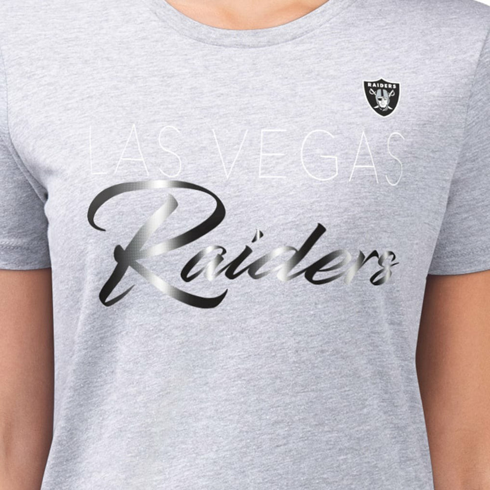 Las Vegas Raiders G-III 4Her by Carl Banks Women's Super-Slim Fit Lightweight Shadow Logo T-Shirt - Gray - NFL