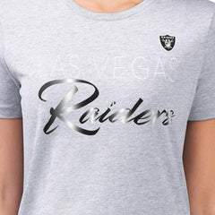 Las Vegas Raiders G-III 4Her by Carl Banks Women's Super-Slim Fit Lightweight Shadow Logo T-Shirt - Gray - NFL