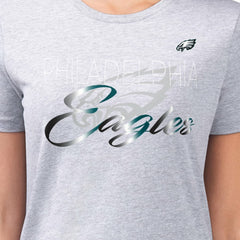 Philadelphia Eagles G-III 4Her by Carl Banks Women's Super-Slim Fit Lightweight Shadow Logo T-Shirt - Gray - NFL
