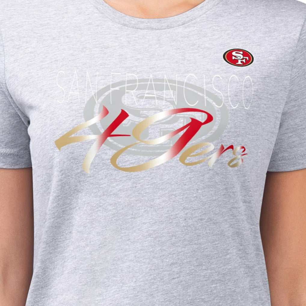 San Francisco 49ers G-III 4Her by Carl Banks Women's Super-Slim Fit Lightweight Shadow Logo T-Shirt - Gray - NFL