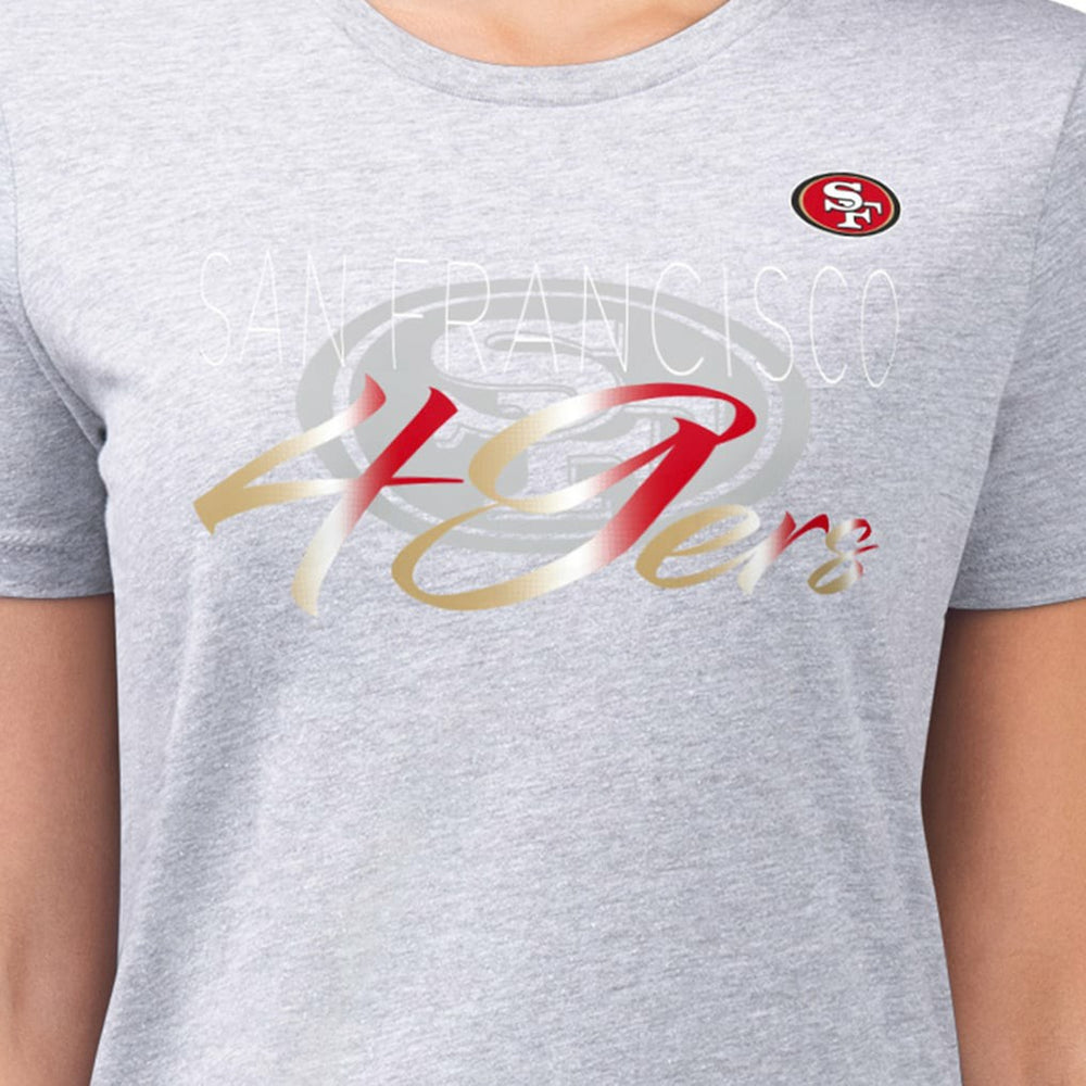San Francisco 49ers G-III 4Her by Carl Banks Women's Super-Slim Fit Lightweight Shadow Logo T-Shirt - Gray - NFL
