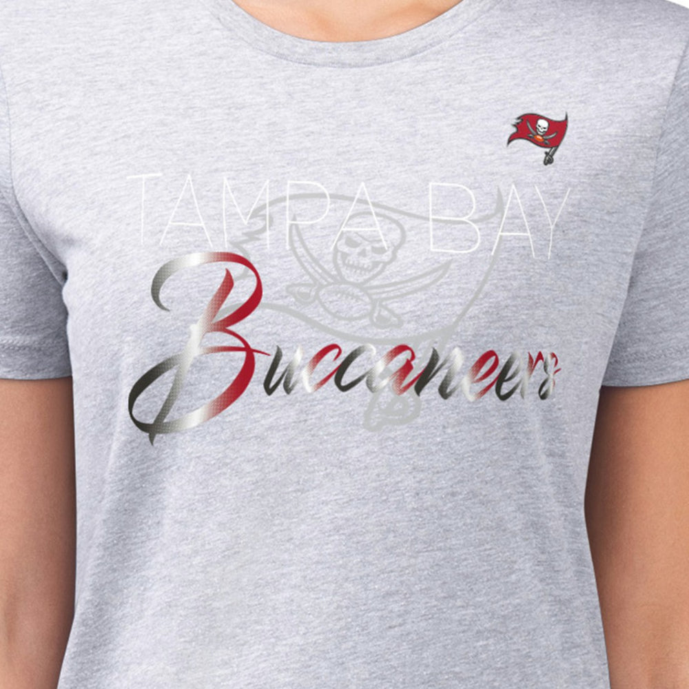 Tampa Bay Buccaneers G-III 4Her by Carl Banks Women's Super-Slim Fit Lightweight Shadow Logo T-Shirt - Gray - NFL