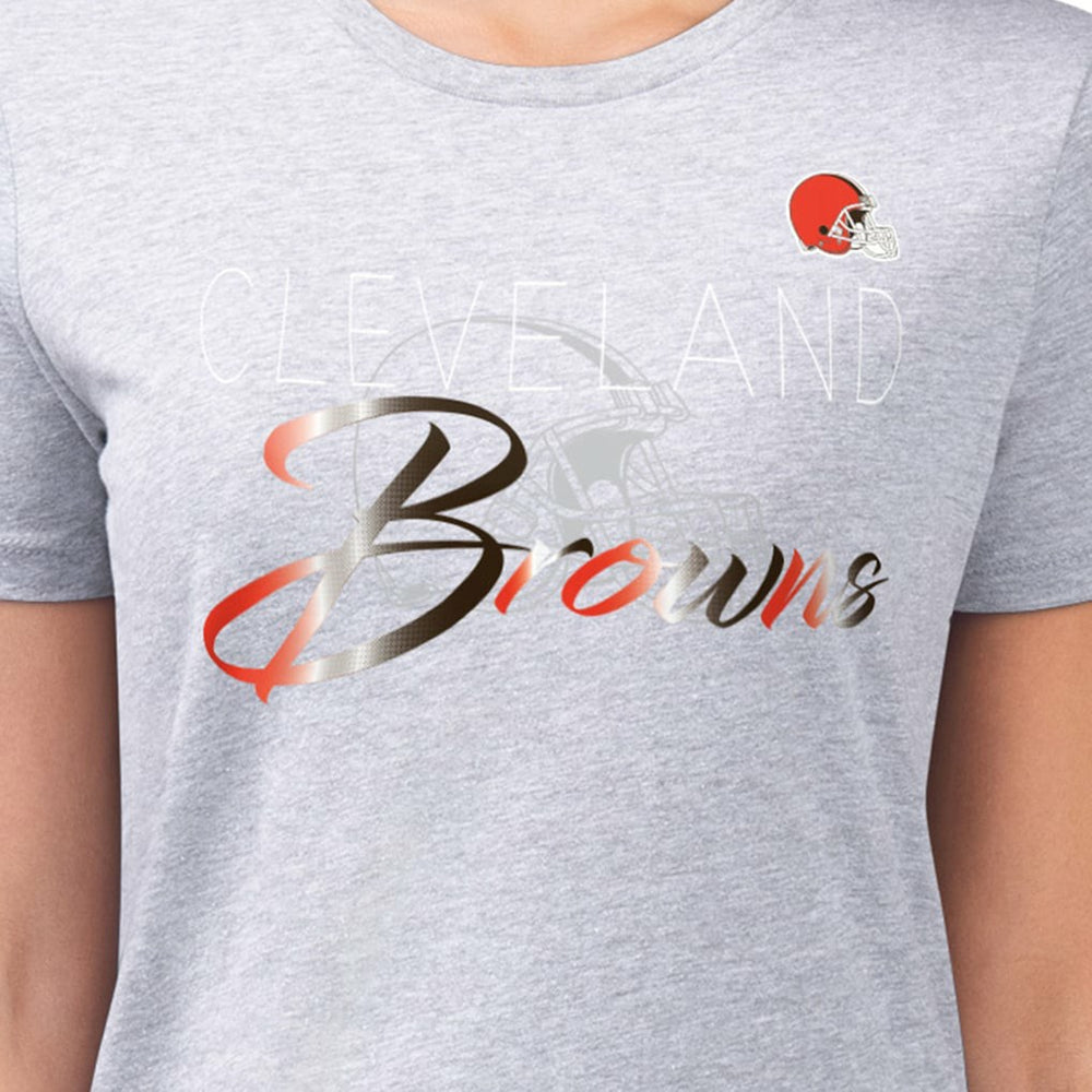 Cleveland Browns G-III 4Her by Carl Banks Women's Super-Slim Fit Lightweight Shadow Logo T-Shirt - Gray - NFL
