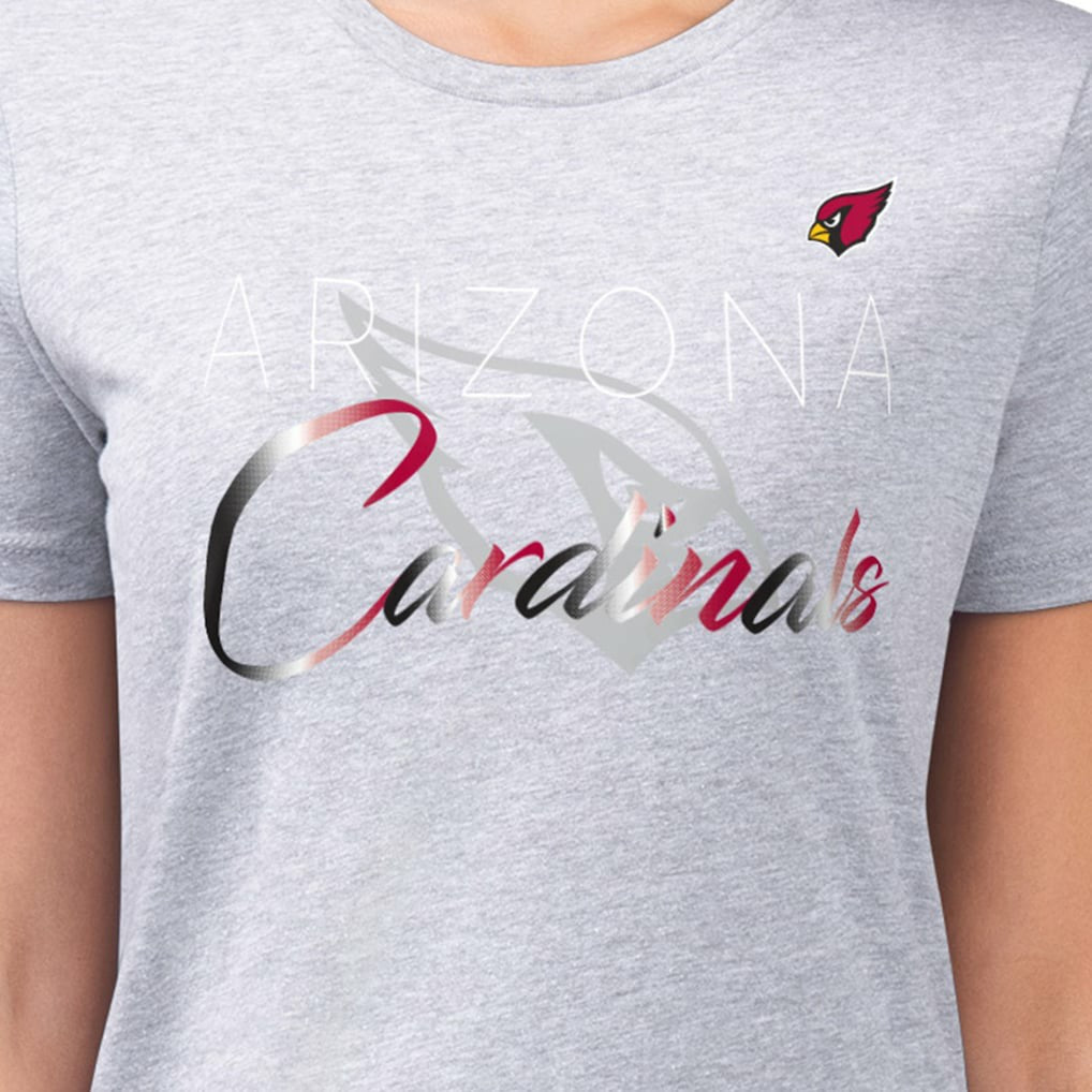 Arizona Cardinals G-III 4Her by Carl Banks Women's Super-Slim Fit Lightweight Shadow Logo T-Shirt - Gray - NFL
