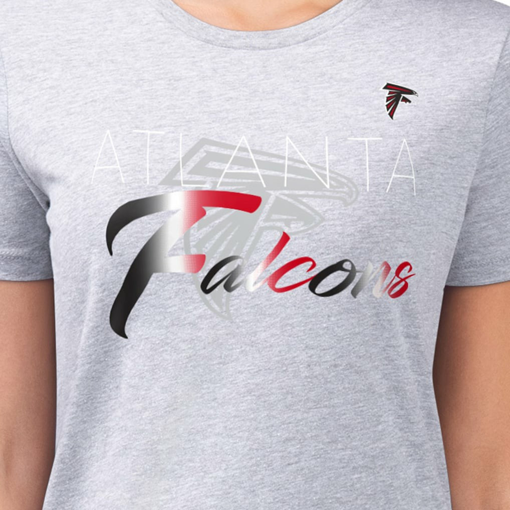 Atlanta Falcons G-III 4Her by Carl Banks Women's Super-Slim Fit Lightweight Shadow Logo T-Shirt - Gray - NFL
