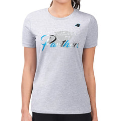 Carolina Panthers G-III 4Her by Carl Banks Women's Super-Slim Fit Lightweight Shadow Logo T-Shirt - Gray - NFL