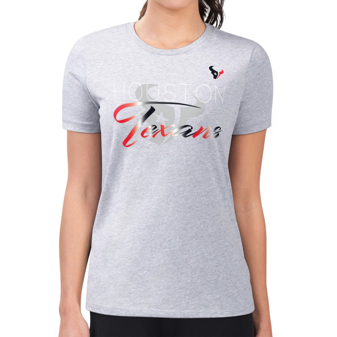 Houston Texans G-III 4Her by Carl Banks Women's Super-Slim Fit Lightweight Shadow Logo T-Shirt - Gray - NFL