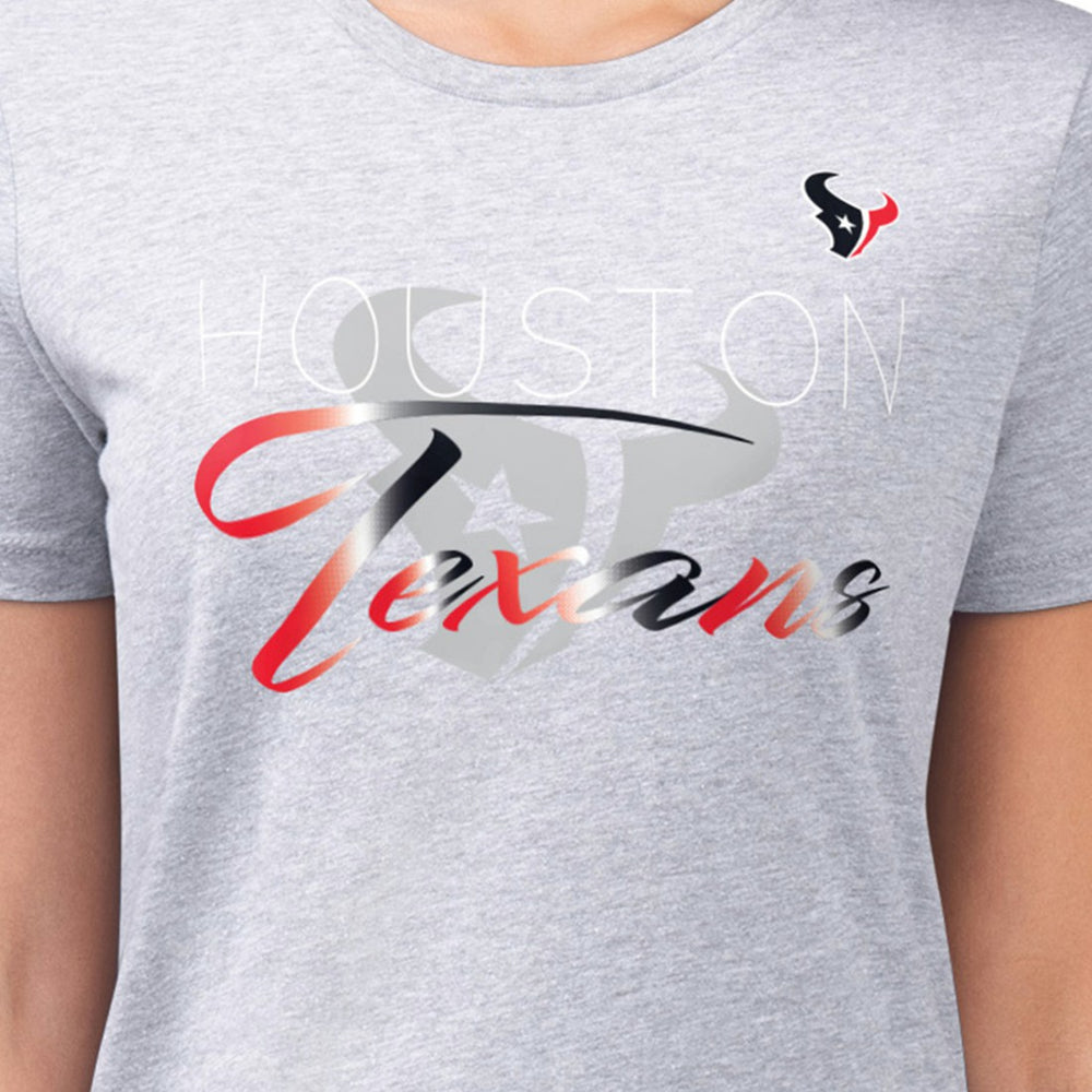 Houston Texans G-III 4Her by Carl Banks Women's Super-Slim Fit Lightweight Shadow Logo T-Shirt - Gray - NFL