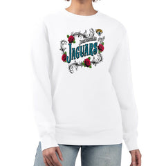Jacksonville Jaguars G-III 4Her by Carl Banks Women's Roses Fleece Tri-Blend Pullover Sweatshirt - White - NFL