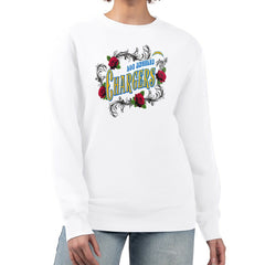 Los Angeles Chargers G-III 4Her by Carl Banks Women's Roses Fleece Tri-Blend Pullover Sweatshirt - White - NFL