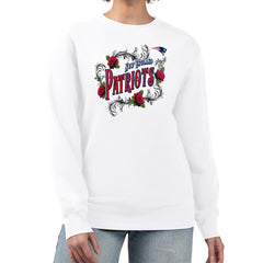 New England Patriots G-III 4Her by Carl Banks Women's Roses Fleece Tri-Blend Pullover Sweatshirt - White - NFL