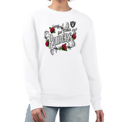 Las Vegas Raiders G-III 4Her by Carl Banks Women's Roses Fleece Tri-Blend Pullover Sweatshirt - White - NFL