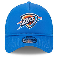 New Era Oklahoma City Thunder Core Logo Foam Front A-Frame 9FORTY Adjustable Trucker Hat Blue