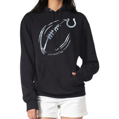 Indianapolis Colts G-III 4Her by Carl Banks Women's Metallic Print Football Sketch Fleece Pullover Hoodie - Black - NFL