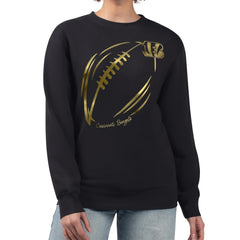 Cincinnati Bengals G-III 4Her by Carl Banks Women's Metallic Print Football Sketch Fleece Crewneck Sweatshirt - Black - NFL