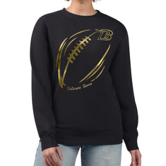 Baltimore Ravens G-III 4Her by Carl Banks Women's Metallic Print Football Sketch Fleece Crewneck Sweatshirt - Black - NFL