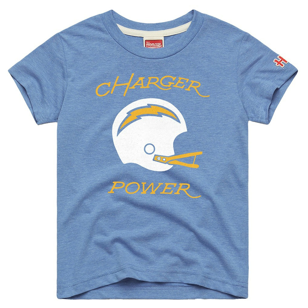 Los Angeles Chargers Homage Youth Charger Power Tri-Blend T-Shirt - Powder Blue - NFL