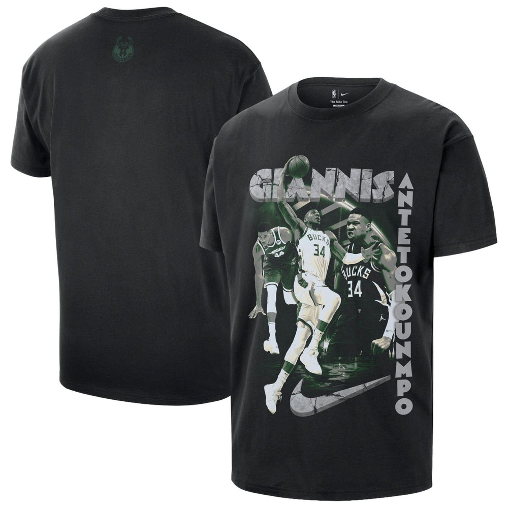 Nike Giannis Antetokounmpo Milwaukee Bucks Unisex Athlete T-Shirt Black