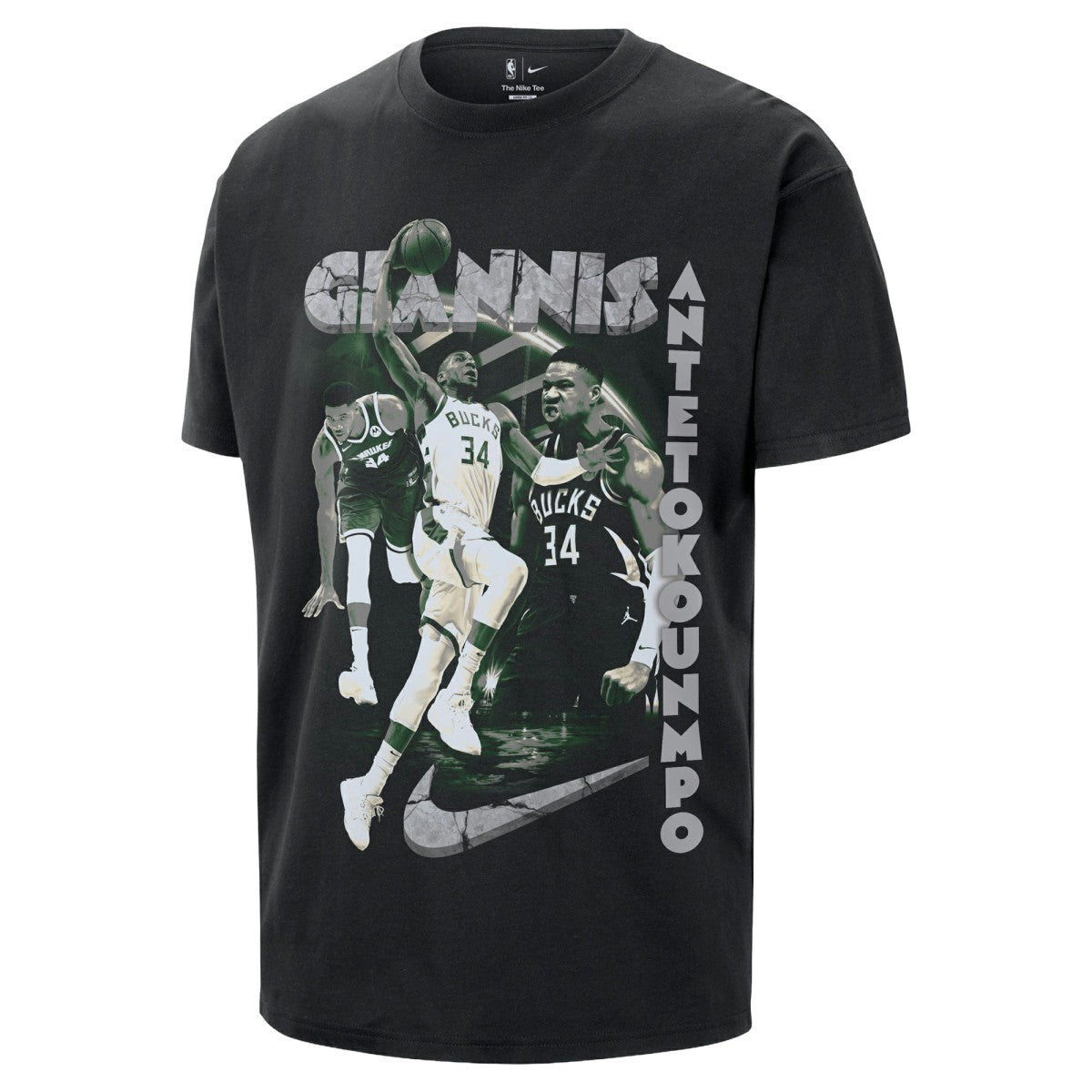 Nike Giannis Antetokounmpo Milwaukee Bucks Unisex Athlete T-Shirt Black