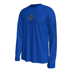 Nike - Inter Milan Wordmark Long Sleeve T-Shirt - Blue