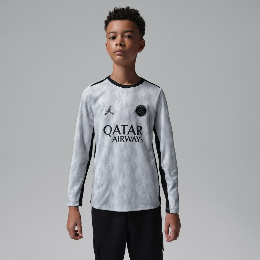 Jordan - Paris Saint-Germain Jordan Brand Youth Long Sleeve Pre-Match Dri-FIT Top - Gray