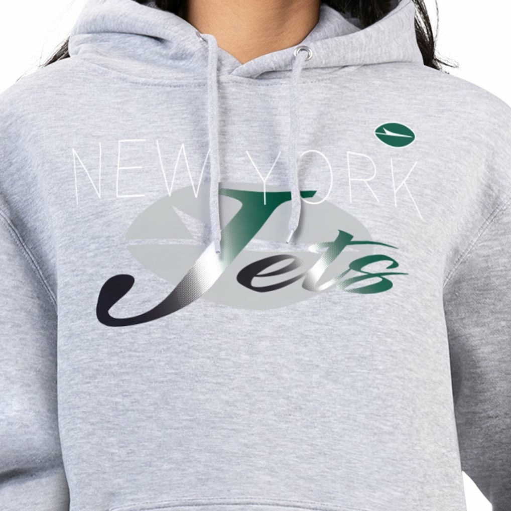 New York Jets G-III 4Her by Carl Banks Women's Shadow Logo Fleece Pullover Hoodie - Gray - NFL