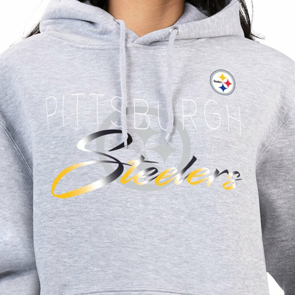 Pittsburgh Steelers G-III 4Her by Carl Banks Women's Shadow Logo Fleece Pullover Hoodie - Gray - NFL