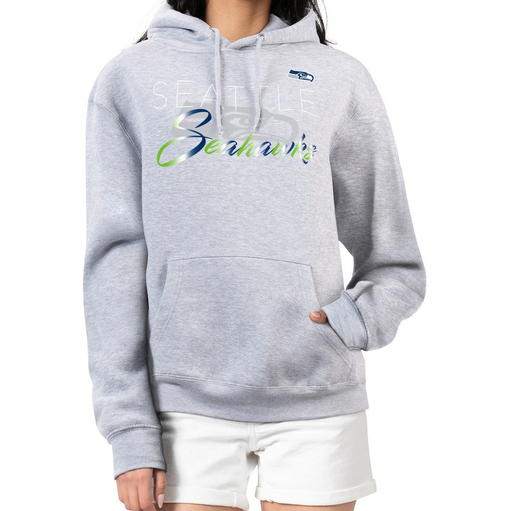 Seattle Seahawks G-III 4Her by Carl Banks Women's Shadow Logo Fleece Pullover Hoodie - Gray - NFL