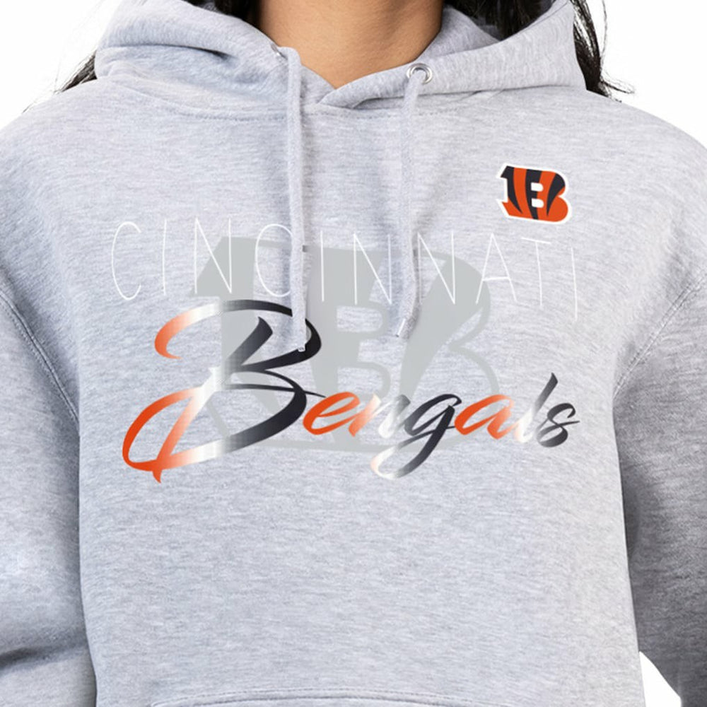 Cincinnati Bengals G-III 4Her by Carl Banks Women's Shadow Logo Fleece Pullover Hoodie - Gray - NFL