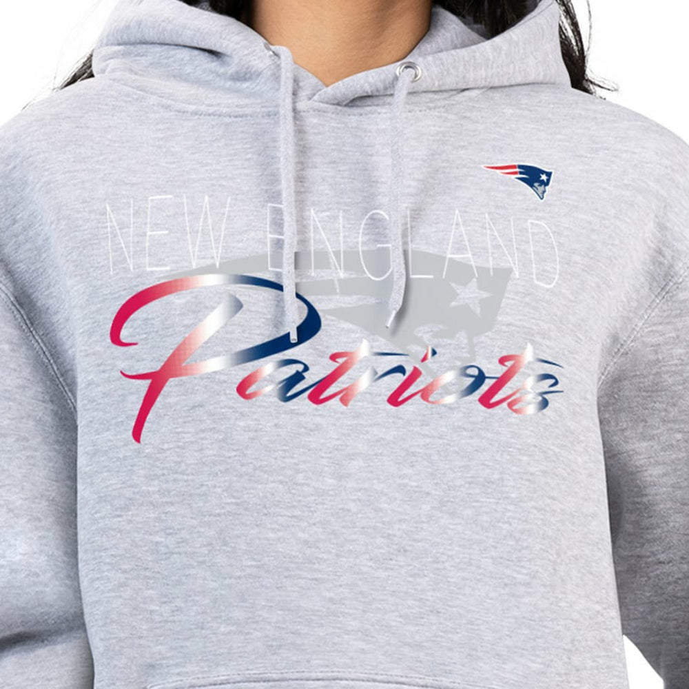 New England Patriots G-III 4Her by Carl Banks Women's Shadow Logo Fleece Pullover Hoodie - Gray - NFL