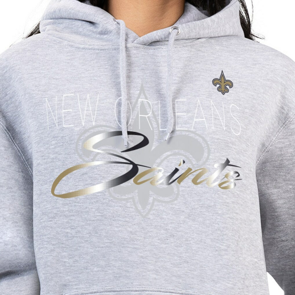 New Orleans Saints G-III 4Her by Carl Banks Women's Shadow Logo Fleece Pullover Hoodie - Gray - NFL