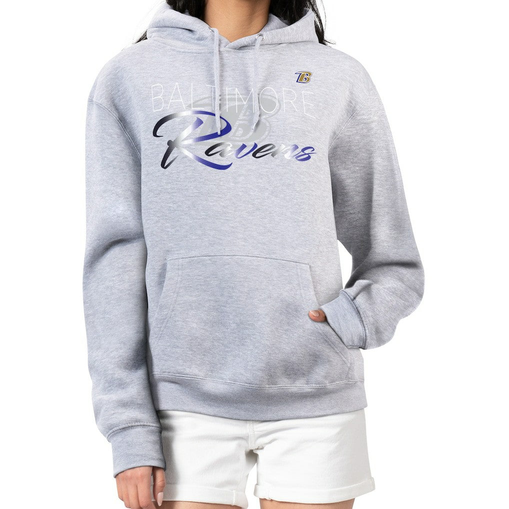 Baltimore Ravens G-III 4Her by Carl Banks Women's Shadow Logo Fleece Pullover Hoodie - Gray - NFL