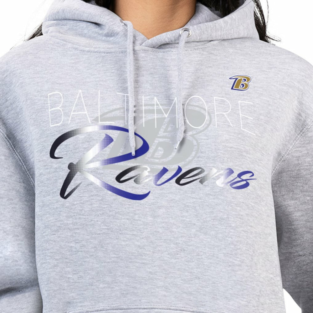 Baltimore Ravens G-III 4Her by Carl Banks Women's Shadow Logo Fleece Pullover Hoodie - Gray - NFL