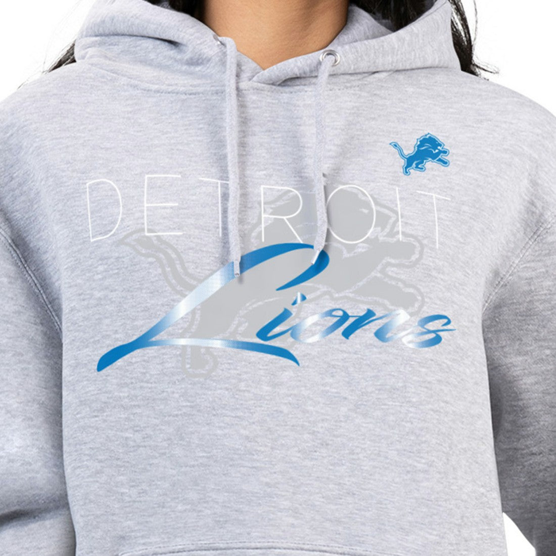 Detroit Lions G-III 4Her by Carl Banks Women's Shadow Logo Fleece Pullover Hoodie - Gray - NFL