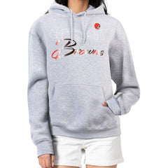 Cleveland Browns G-III 4Her by Carl Banks Women's Shadow Logo Fleece Pullover Hoodie - Gray - NFL