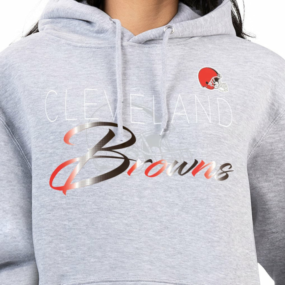 Cleveland Browns G-III 4Her by Carl Banks Women's Shadow Logo Fleece Pullover Hoodie - Gray - NFL