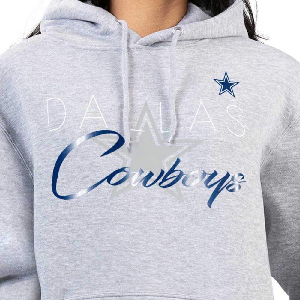Dallas Cowboys G-III 4Her by Carl Banks Women's Shadow Logo Fleece Pullover Hoodie - Gray - NFL
