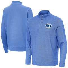 Seattle Seahawks Antigua 50th Season Subtle Quarter-Zip Pullover - Heather Royal - NFL
